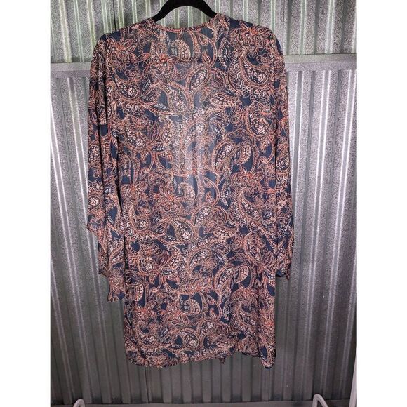 Wishful Park Paisley Print Open Front Cardigan Kimono Size Small - Picture 2 of 4